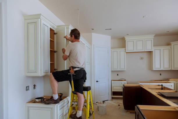 Kitchen island installation in Gibbstown by JMT Kitchen Cabinet